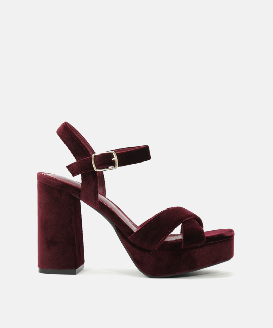 Sandálias plataforma veludo image number null